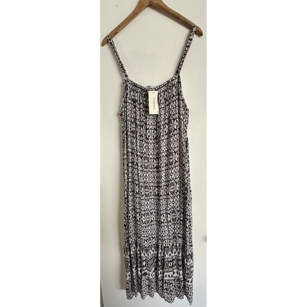 Evereve Roan + Ryan Tessa Tank Shift Dress Blue Ikat Print Size Large NWT $108